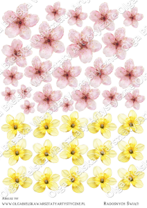 Kalka arkusz A4 797 KWIATY KIT wiosenne scrapowanie 