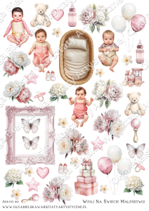 SATYNOWE grafiki arkusz  A4 812 DZIECKO dziewczynka A4 grafiki do wycinania