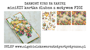 mini KIT kartka na ŚLUB z motywem FIGI darmowe warsztaty 818, 2x.819