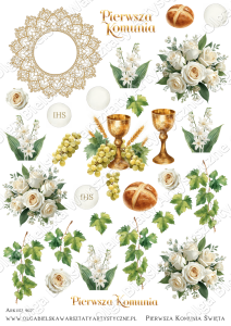 MATOWE grafiki arkusz A4 902 Komunia grafiki do wycinania