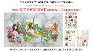mini KIT zawieszki do prezentów KIT LATO WAKCJE owoce truskawki cytryny czereśnie TAGI 975 976 977
