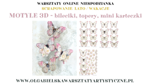 mini KIT motyle 3D karteczki, zawieszki, bileciki, topery KIT LATO WAKCJE kalka973, 974 973 