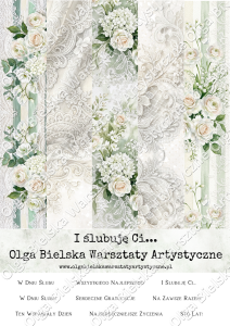 Średni zestaw A4 "I ślubuję Ci..." 5 arkuszy bazowych Olga Bielska Warsztaty Artystyczne