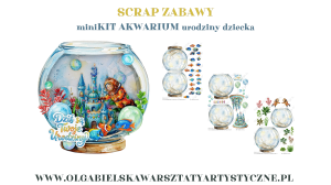 mini KIT papierowy SCRAP ZABAWY  akwarium 3D urodziny dla dziecka 1018 1019 1020