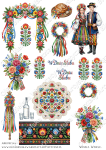 MATOWE grafiki arkusz A4 1044 ŚLUB folklorystyczny folklor A4 