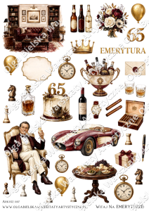 SATYNOWE grafiki arkusz A4 1107 arkusz Jesień VINTAGE EMERYTURA