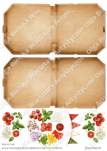 MATOWE grafiki arkusz A4 1083 SCRAP Zabawy kartka 3D pizza urodzinowa grafiki do wycinania 1/3