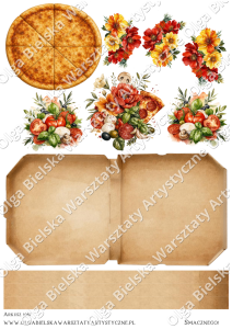MATOWE grafiki arkusz A4 1087 SCRAP Zabawy kartka 3D pizza urodzinowa grafiki do wycinania 3/3