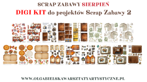 DIGI KIT arkusze cyfrowe - SCRAP ZABAWY sierpień - wszystkie projekty 3D na sierpień