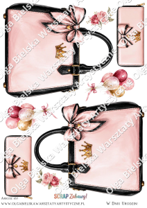 MATOWE grafiki arkusz A4 1157 SCRAP Zabawy kartka 3D TOREBKA damska grafiki do wycinania 2/4