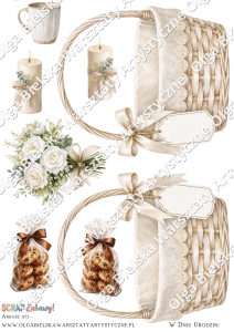 MATOWE grafiki arkusz A4 1173 SCRAP Zabawy kartka 3D KOSZ prezentowy grafiki do wycinania 2/4