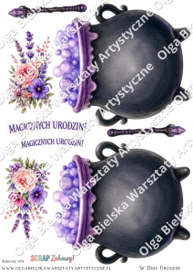 MATOWE grafiki arkusz A4 1179 SCRAP Zabawy kartka 3D KOCIOŁEK urodzinowy grafiki do wycinania 4/4