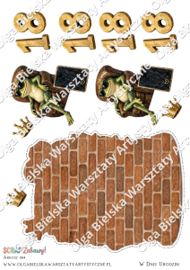 SATYNOWE grafiki arkusz A4 1184 SCRAP Zabawy kartka 3D śmieszna na 18stkę grafiki do wycinania 1/3