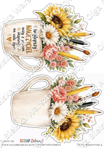 MATOWE grafiki arkusz A4 1194 SCRAP Zabawy kartka 3D kubek Dzień Nauczyciela grafiki do wycinania 4/4