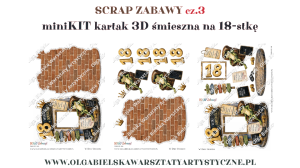 mini KIT papierowy SCRAP ZABAWY cz.3 kartka na 18-stkę  1180 1181 1184