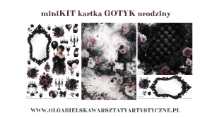 mini KIT kartka urodzinowa styl gotycki gotyk 1166 1167 1168