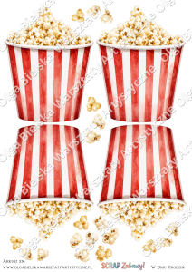 MATOWE grafiki arkusz A4 236 SCRAP Zabawy kartka 3D popcorn kartka na urodziny grafiki do wycinania 1/2