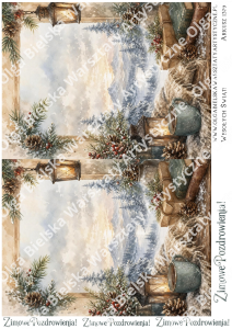 MATOWE arkusz A4 1379 tło zimowe pozdrowienia shadow box
