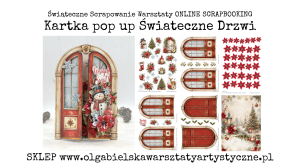 miniKIT kartka DL kartka pop up świąteczne drzwi Warsztaty Niespodzianka  kalka1388 1344 1345 1350 1351 1352