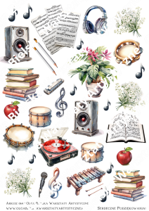 SATYNOWY arkusz A4 64 dla nauczyciela MUZYKA arkusz grafik