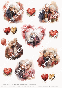 SATYNOWE grafiki arkusz A4 87 rocznica ślubu pary arkusz grafik