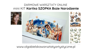 mini KIT kartka POP UP SZOPKA Boże Narodzenie darmowe warsztaty 