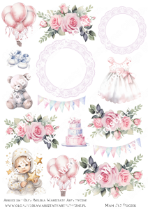 SATYNOWY arkusz 214 dziewczynka do cyfry 1 grafiki do wycinania A4